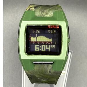 Nixon Lodown II Green Camo Digital Tide Watch Surf 100M